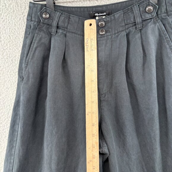 Madewell The Petite Harlow Wide-Leg Pant in Black Linen Blend - Picture 8 of 14